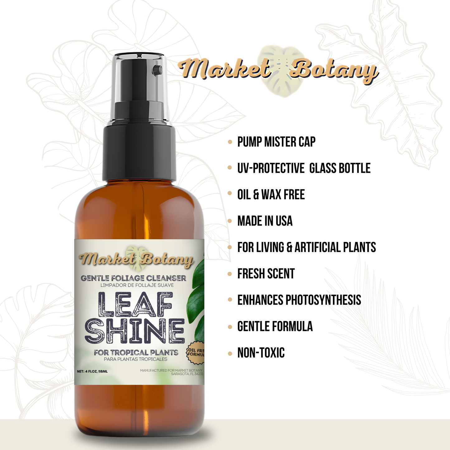 Leaf Shine - Gentle Foliage Cleanser for Houseplants