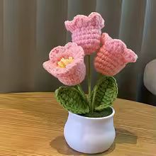 Pink Crocheted Flowers