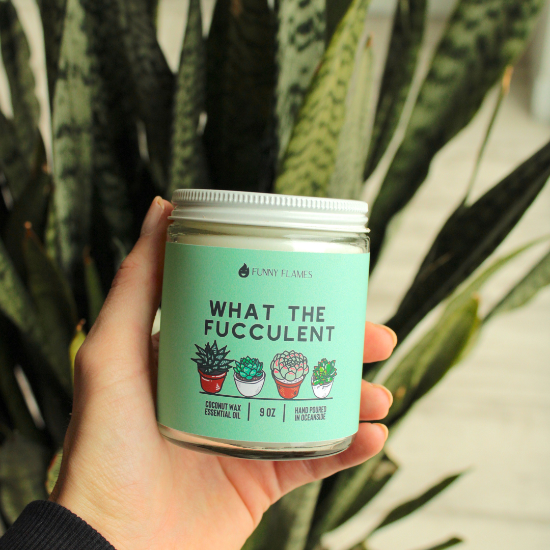 What The Fucculent - Funny Flames Candle -: 9oz