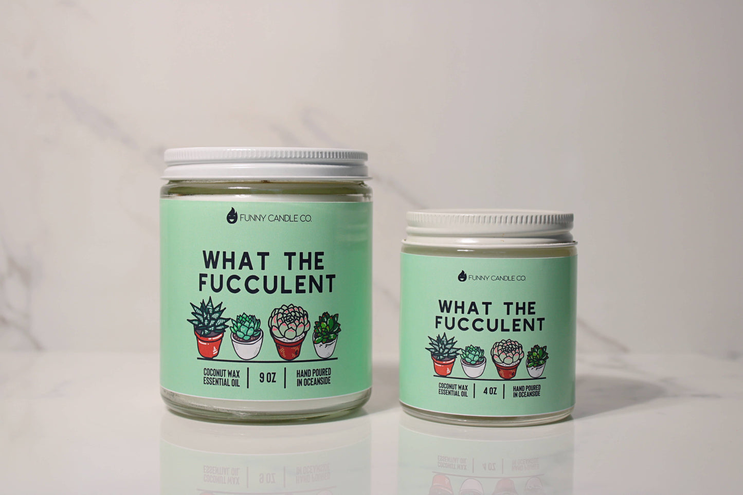 What The Fucculent - Funny Flames Candle -: 9oz