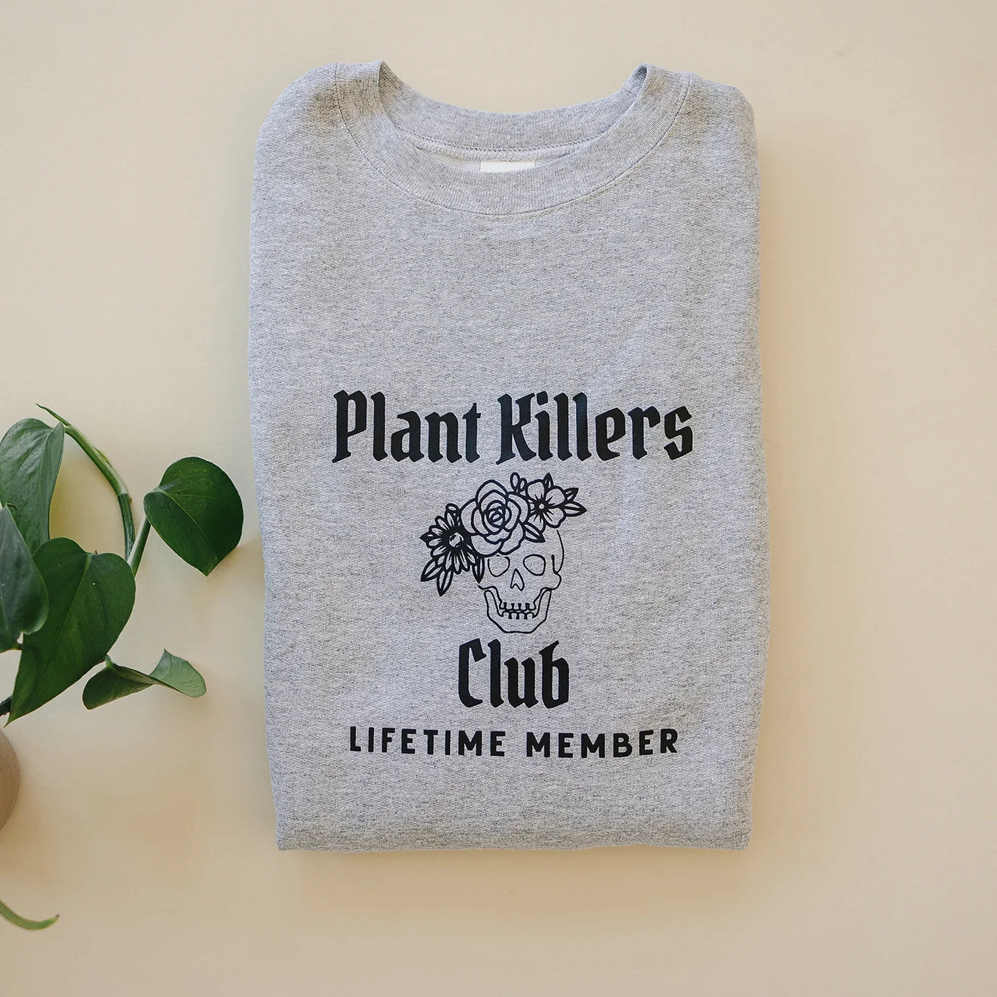 Plant Killers Club Crewneck Sweatshirt -Steel Gray