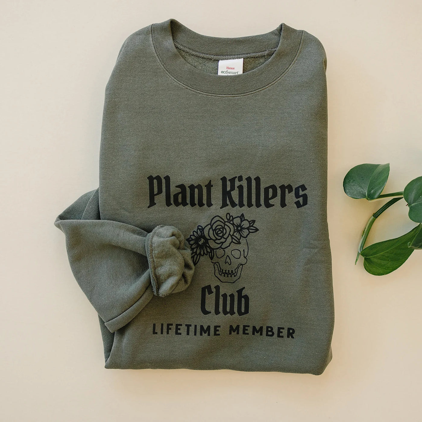 Plant Killers Club Crewneck Sweatshirt - Fatigue Green