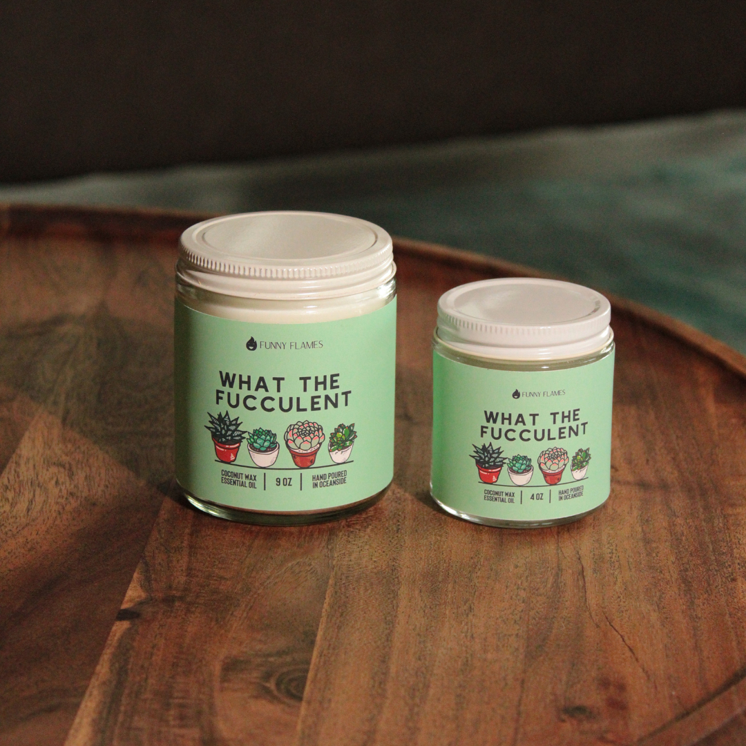 What The Fucculent - Funny Flames Candle -: 9oz