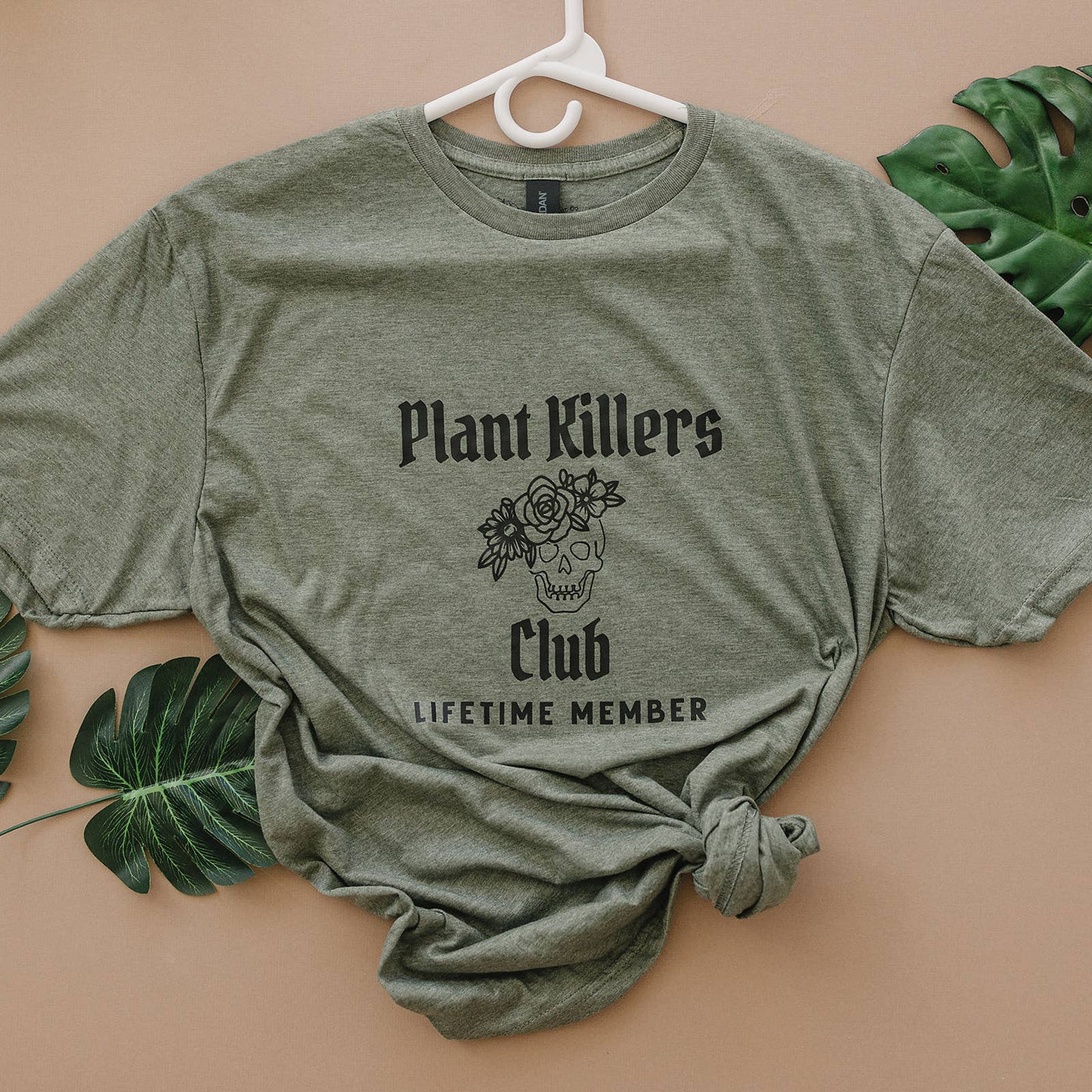 Plant Killers Club Plant Graphic T-Shirt - Heather Military Green