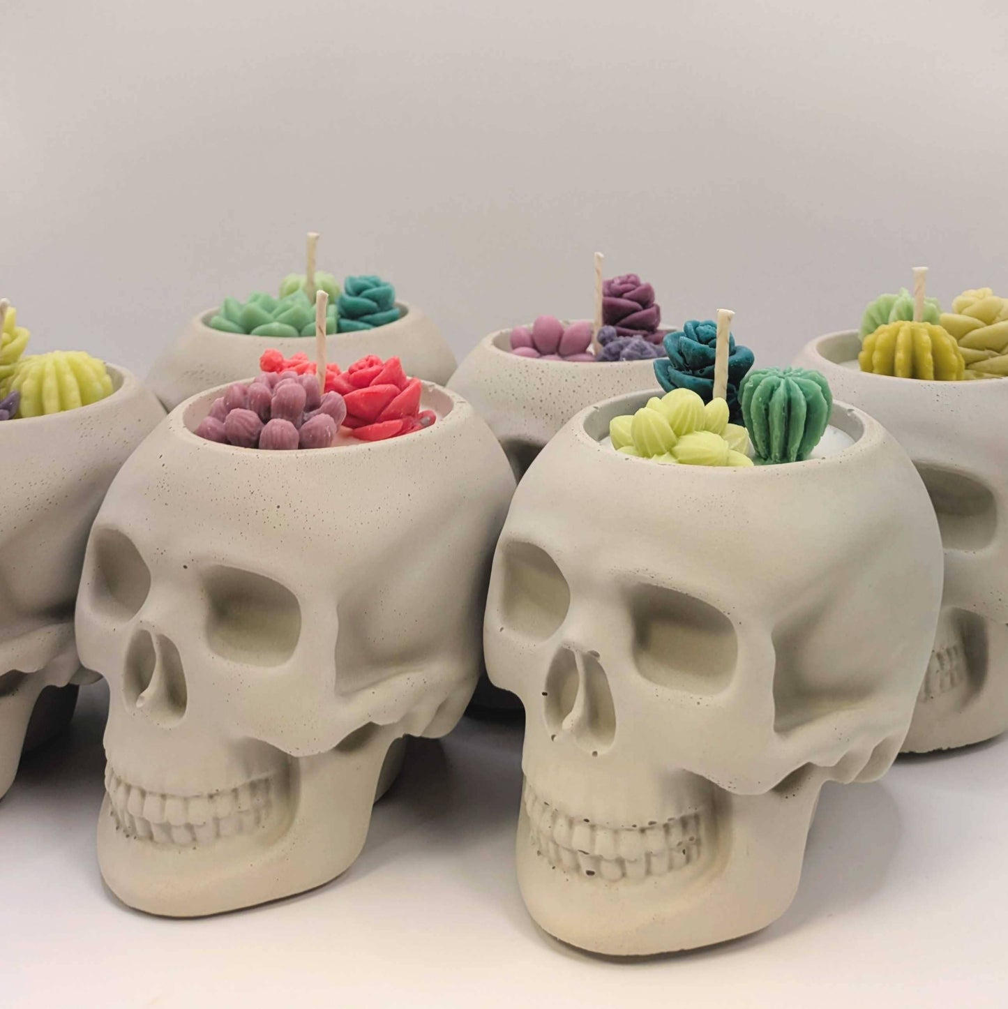 Skull Succulent Candle