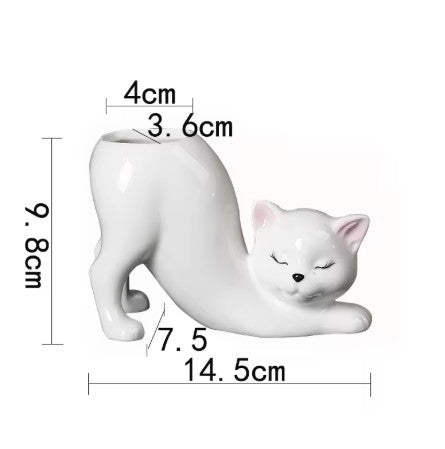 Stretching Kitty Planter