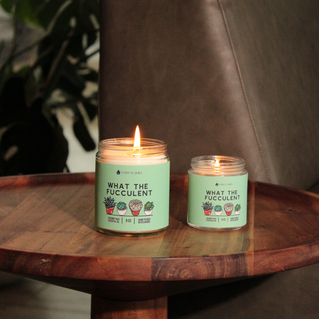 What The Fucculent - Funny Flames Candle -: 9oz