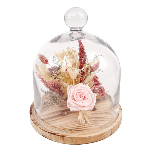 10" Pink Rose Cloche