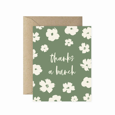 Brush Floral Thanks a Bunch Greeting Card | Thank You Card